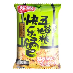 SUWEI Five Grain Crispy Rice Snack, Scallion Flavor, 108g - Savory & Crunchy Healthy Treat