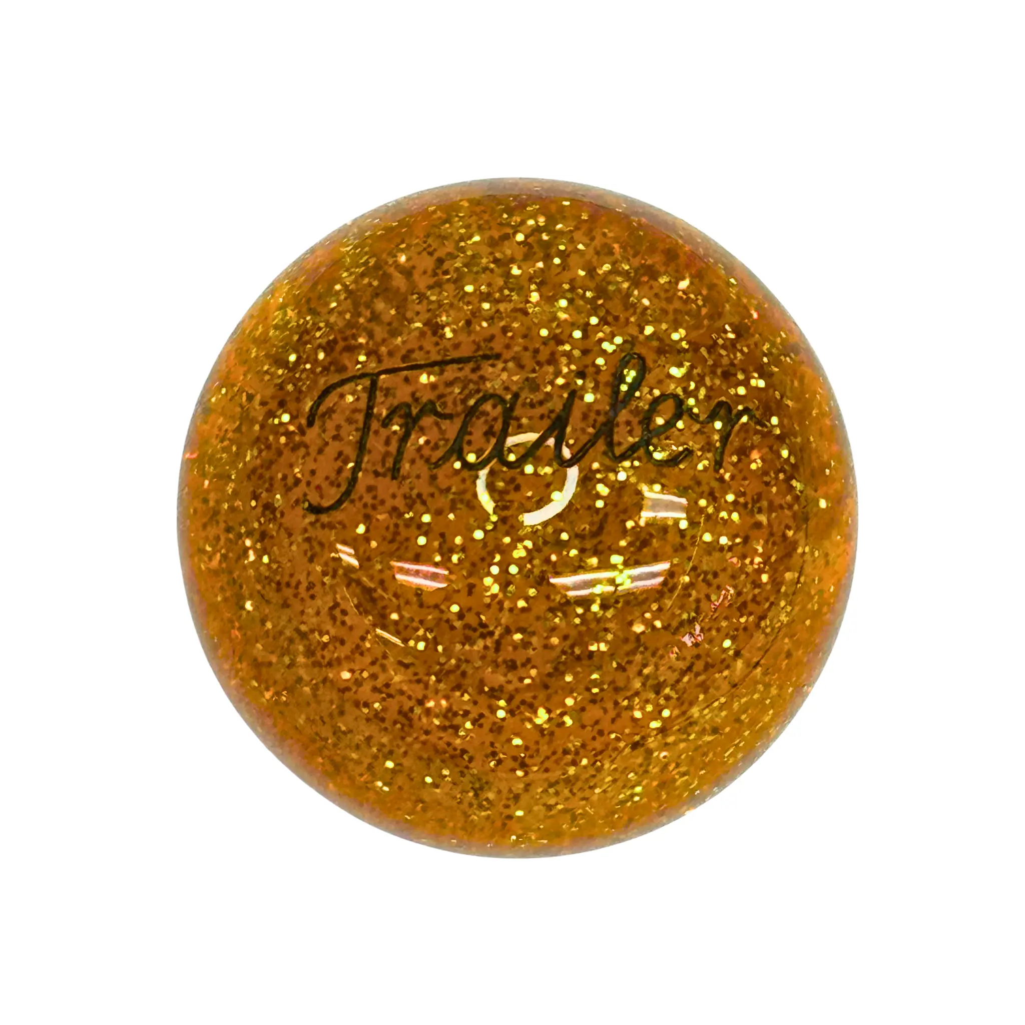 Twisted Shifterz V1 Engraved Black Brake Knob - Glitter Finish, Amber Accent (Sold individually)