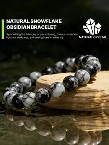 Natural Snowflake Obsidian Delicate Bracelet  Imagine the snowflake patterns spreading like starlight into the depths of your soul, awakening your inner transformative power. Handcrafted with meticulous detail, perfect for stacking / unique everyday wear