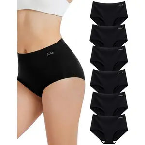 6-Pack Women’s Underwear – High-Waisted Seamless Full-Coverage Briefs, No-Show Panties (Regular & Plus Sizes)