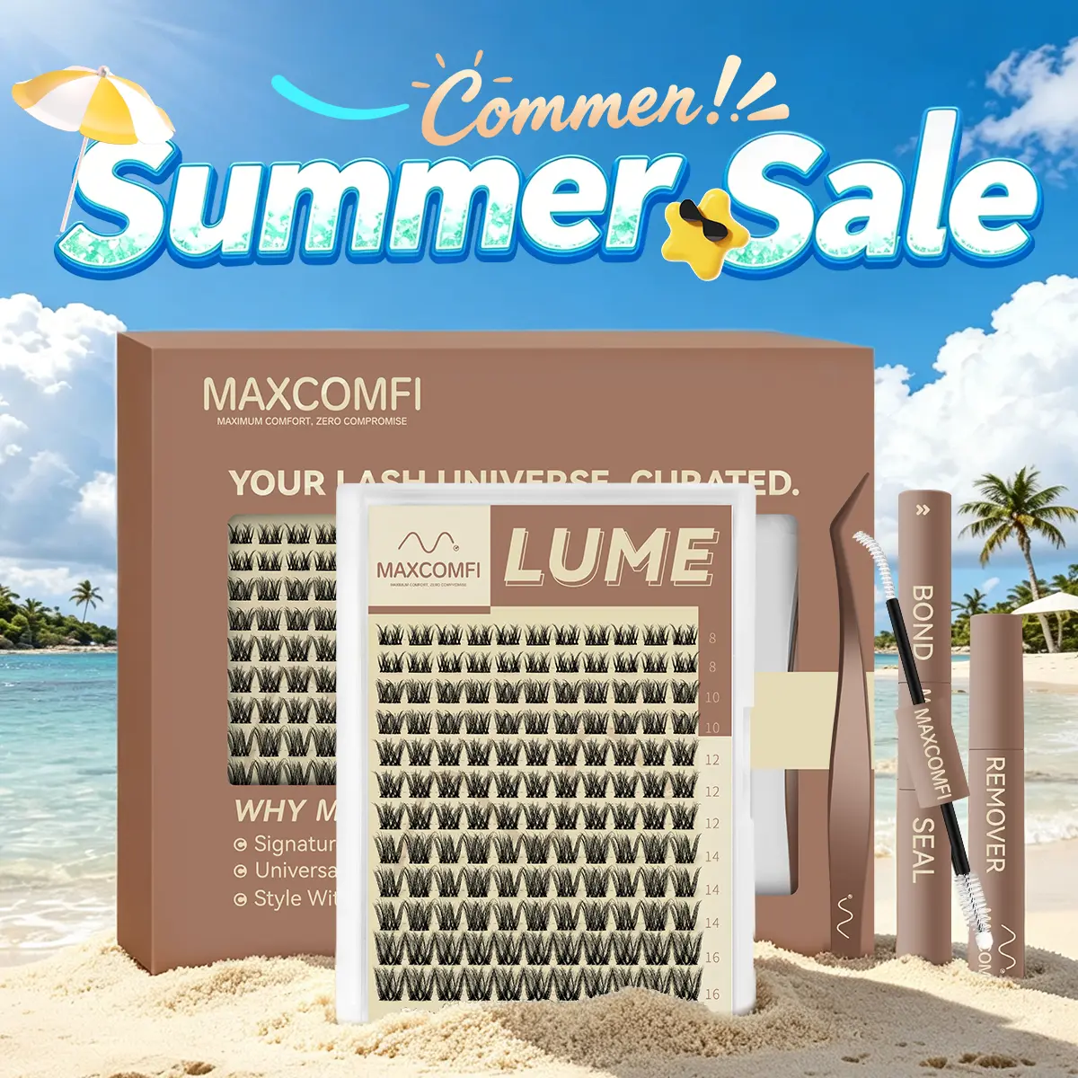 LUME | Maxcomfi DD Curl Cluster 2.0 Multi-Pack | Fluffy Layered Lash Clusters | Vampire Lashes Medium  Lashes Clusters Waterproof Cryproof  Longlasting Party Mother Gifts SummerVibes,sunscreen