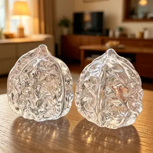Lifelike Crystal Walnut Glass Decor, Fall Harvest & Thanksgiving Table Decoration, Home Decor & Party Favors