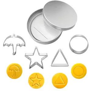 Korean Sugar Cookie Mold, Stainless Steel Cookie Cutters, Biscuit Molds, Chocolate Molds, Umbrella Cookie Cutter, Family and Party Game Kit