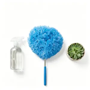 Ceiling Fan & Household Dust Buster Orange Microfiber Duster with Extension Pole for Summer Fall Cleaning Lightweight Reusable Eco-Friendly Allergen Remover