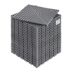 VEVOR Interlocking Drainage Mat, 12x 12 Modular Interlocking Cushion, 24 Pcs Splicing Drainage Mats, Non-Slip Gray PP Drainage Floor Tile and Shower Mat, for Garage, Garden, Kitchen Outdoor