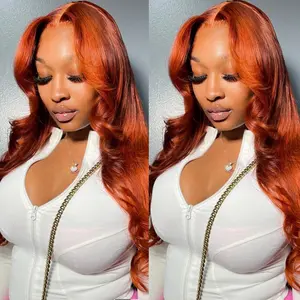 Bling Hair 30 inch Ginger Orange Body Wave 13x6 Lace Frontal Wig For Women 13x4 HD Lace Front Wig 180 Density Transparent Wig Colored Human Hair Wig 5x5 Glueless Lace Closure Wig