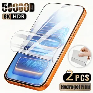 2-Pack Full Screen HD Water Gel Film, Soft Screen Protector for iPhone 17/16/15/14/13/12/11, Anti-Fingerprint, Scratch-Resistant, Smooth Surface
