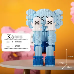 K-Aws Blue Miniblock Bear Building Blocks Assembly Hammer Included, Hypebeast Series Building Blocks, Small Particle Building Blocks Ornaments, Super Big Bear Design