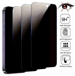 3 pieces pack Privacy Screen Protector Anti Spy Tempered Glass Compatible with iPhone 16 17 15 14 13 12 11 16e Plus Air Pro Max Anti-Peeping, Scratch-Resistant, Fingerprint-Resistant, Shockproof Protection Pro Max Tempered Glass Protector protective