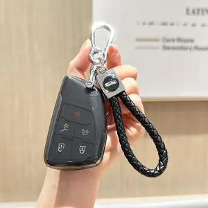 for Chevy Key Fob Cover with Keychain Soft TPU Full Protection Key Case for 2024 2023 2022 2021 Chevrolet Silverado Tahoe Suburban, for GMC Yukon Sierra 1500 2500HD 3500HD 5 Button