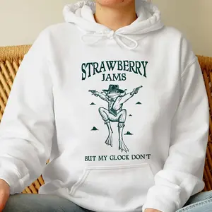 Strawberry Jams But My Glock Dont Hoodies,  Strawberry Jams Funny Frog  Hoodie