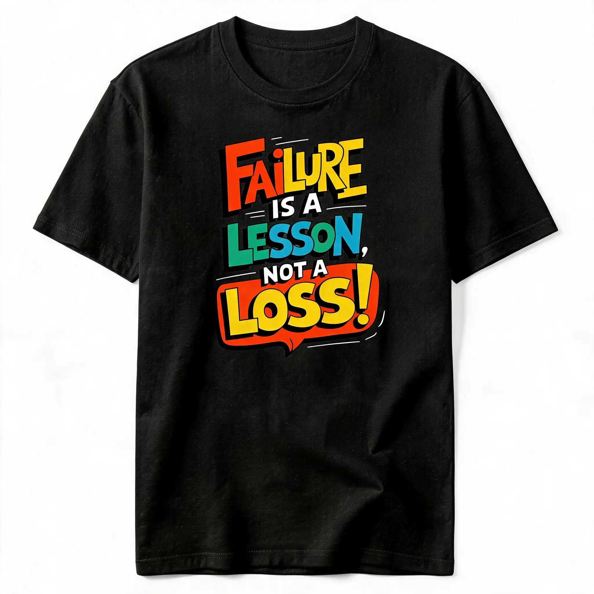 Failure Is A Lesson Not A Loss Comic T-Shirt | 100% Cotton Inspirational Growth Mindset Casual Tee