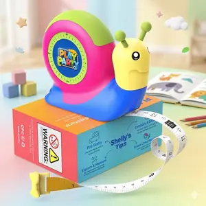 Snail Kids Tape Measure Toy, 4-in-1 Measuring Tool for Toddlers, Retractable Ruler with Level, Angle Finder & Eraser, STEM Learning Gift for Boys & Girls