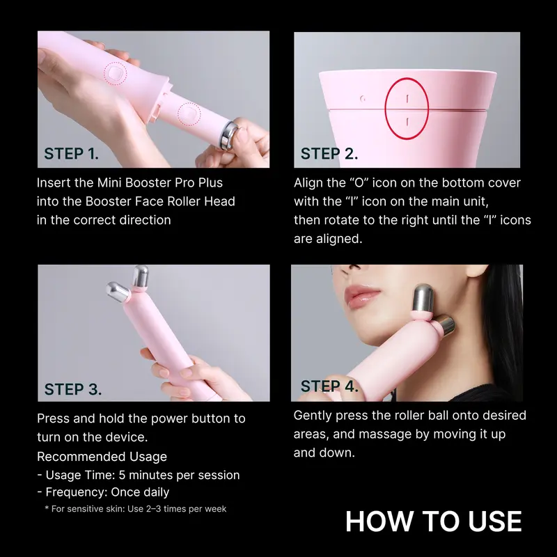 medicube] Booster Facial V-Roller Device - Pink / Beige ㅣMini