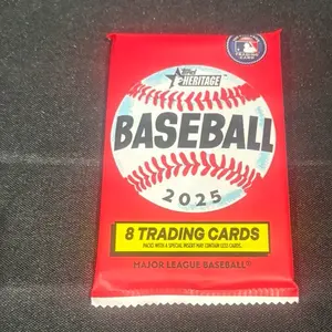 Topps Heritage Baseball 2025 1 Pack 8 Trading Cards Major League Baseball Collectible Sports Cards