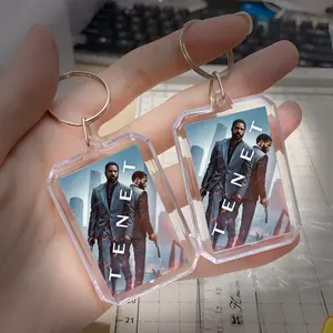 TENET Acrylic Movie Keychain - Stylish, Durable, Lightweight Keychain Featuring TENET Movie Poster for Film Lovers and Collectors
