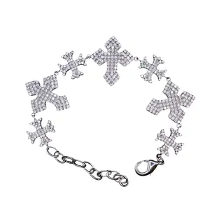 Bound by Faith Cross Bracelet - Simple Design with Cross Charms and Chain Link - Sleek Minimalist Style for Daily Wear