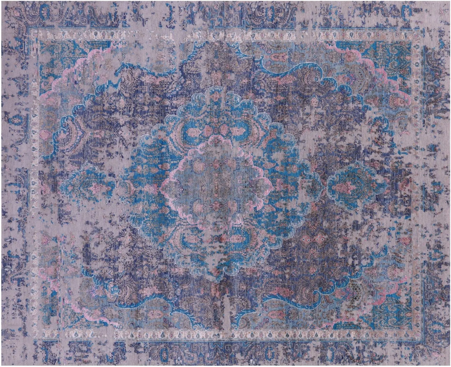 7' 10" X 9' 11" Persian Tabriz Wool & Silk Hand-Knotted Rug - Q21540