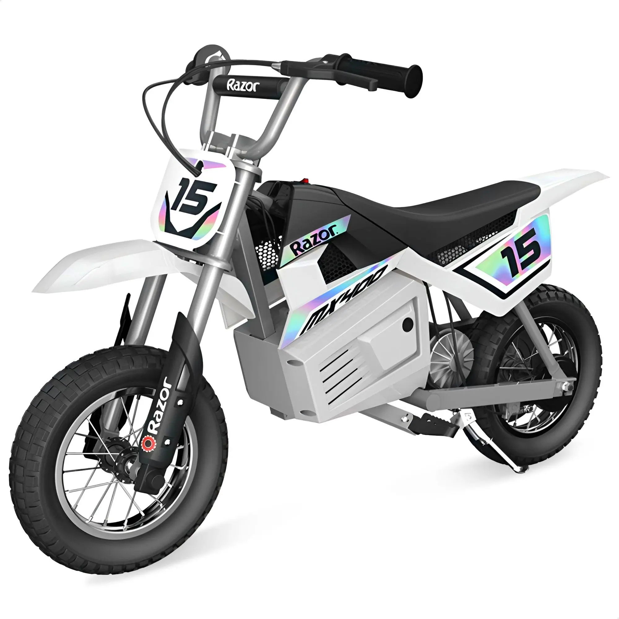 Razor MX400 Dirt Rocket 24V Electric Toy Motocross Motorcycle Dirt Bike, White Razor MX400 Dirt Rocket 24V Electric Toy Motocross Motorcycle Dirt Bike, White