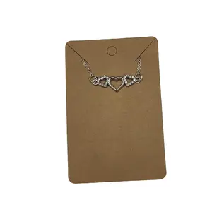 Silver Hearts Trio Necklace with Heart Pendant and Chain