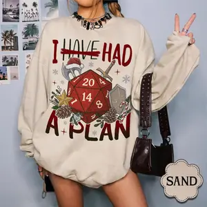 I Had A Plan D20 Sweatshirt, Christmas DnD Gift