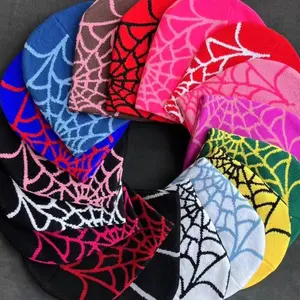Knitted Beanie Spider Web Y2k