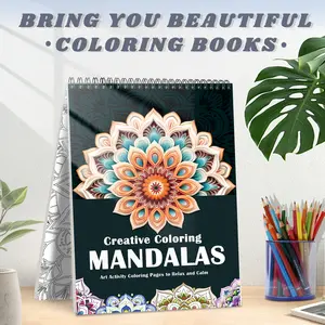 Meditation Mandala Themed Spiral Adult color Book, Easy Coloring, Relaxation and Relieve Stress, Perfect Gift for Christmas, New Year and Parties, Unique Design color  mas