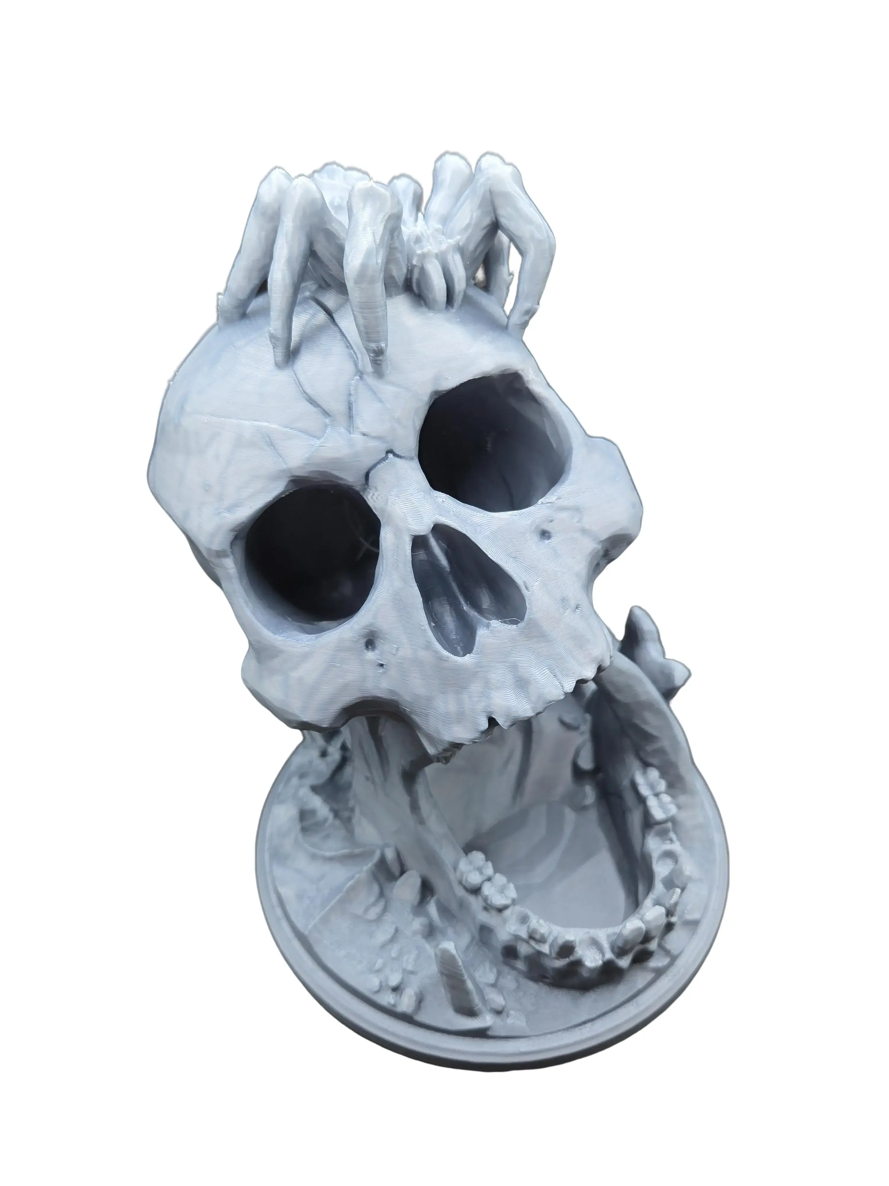 Desert's Kiss 3D Printed Skull Dice Tower, PLA Plastic Collectible Art Toy for Dice Game Precision Roll, Skull Shape