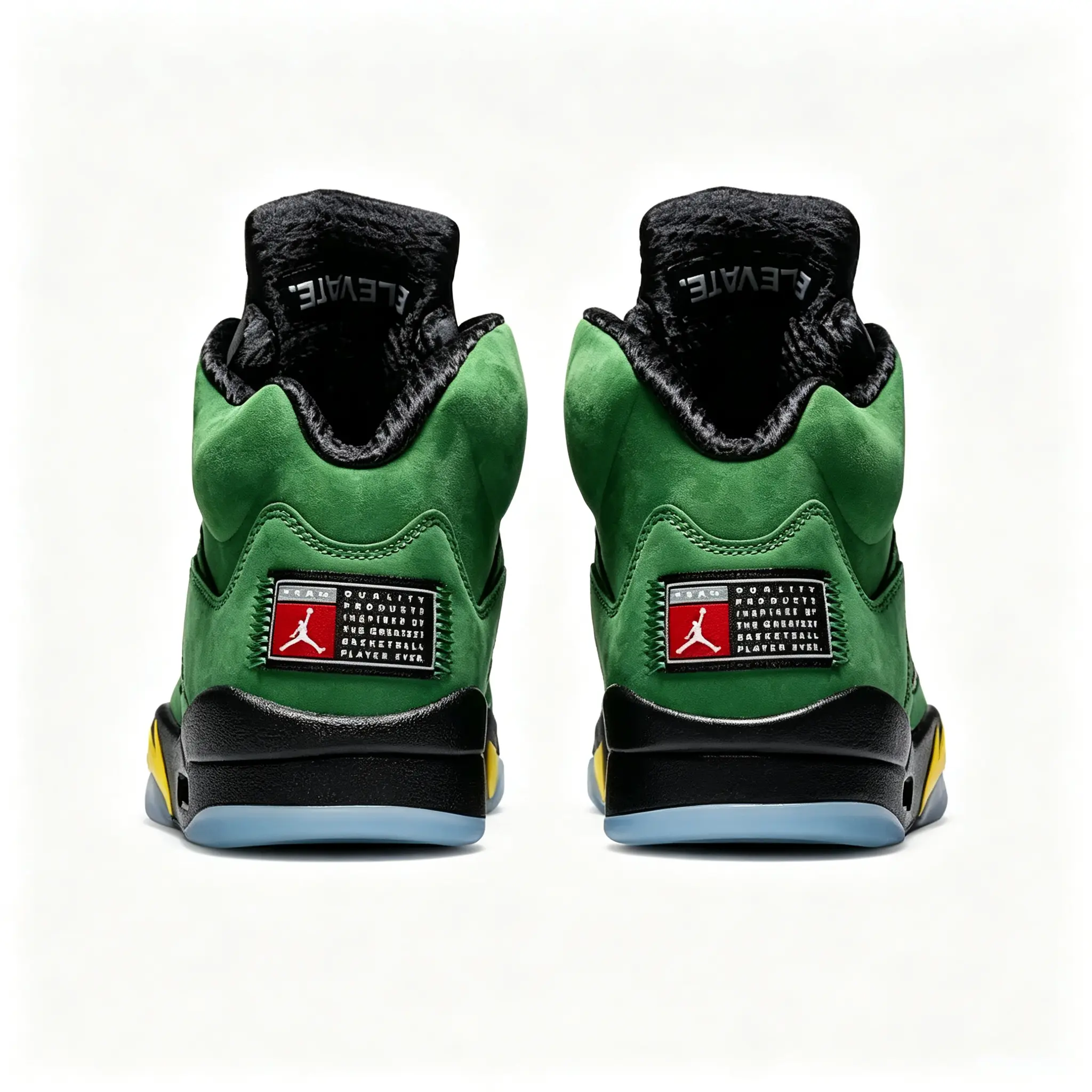 Brand New Sealed with Original Shoe Box Unisex Smooth Leather Multi-Color Bright Green Black High Top Retro Basketball Sneakers, Bold Color Block Street Hip Hop Footwear, Collectible Sports Shoes for Daily Outdoor Trendy Casual Outfit