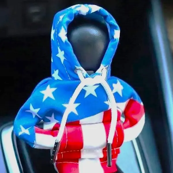 Cool Car Gear Shift Cover,US Flag Car Gear Shift Hoodie for Shifter Knob,funny gear hoodie,Universal Gear Shift Knob Cover Car Interior Accessories for Most Cars Trucks SUVs,ollie giftes shop