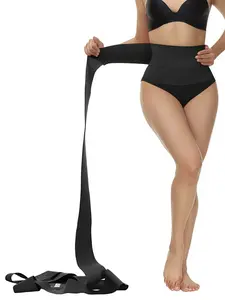 1 Count Women's Black High Stretch Tummy Control Waist Trainer,Underwear,Adjustable Girdle,Casual Body Shapewear Belts,Shapewear Abdominal,Waist Wraps For Stomach Snatch Me Up Bandage,Tummy Body Belly Trimmer Wrap,Suitable for Daily,Gym,Sports