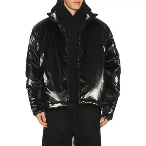 Fear of God ESSENTIALS Puffer Jacket in Metallic Black