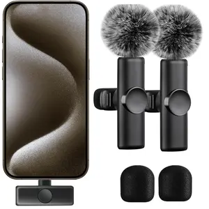 Wireless Lavalier Mic, Rechargeable USB Lapel Microphone for Video Recording & Live Streaming, Portable Compact Audio Device for Broadcasting