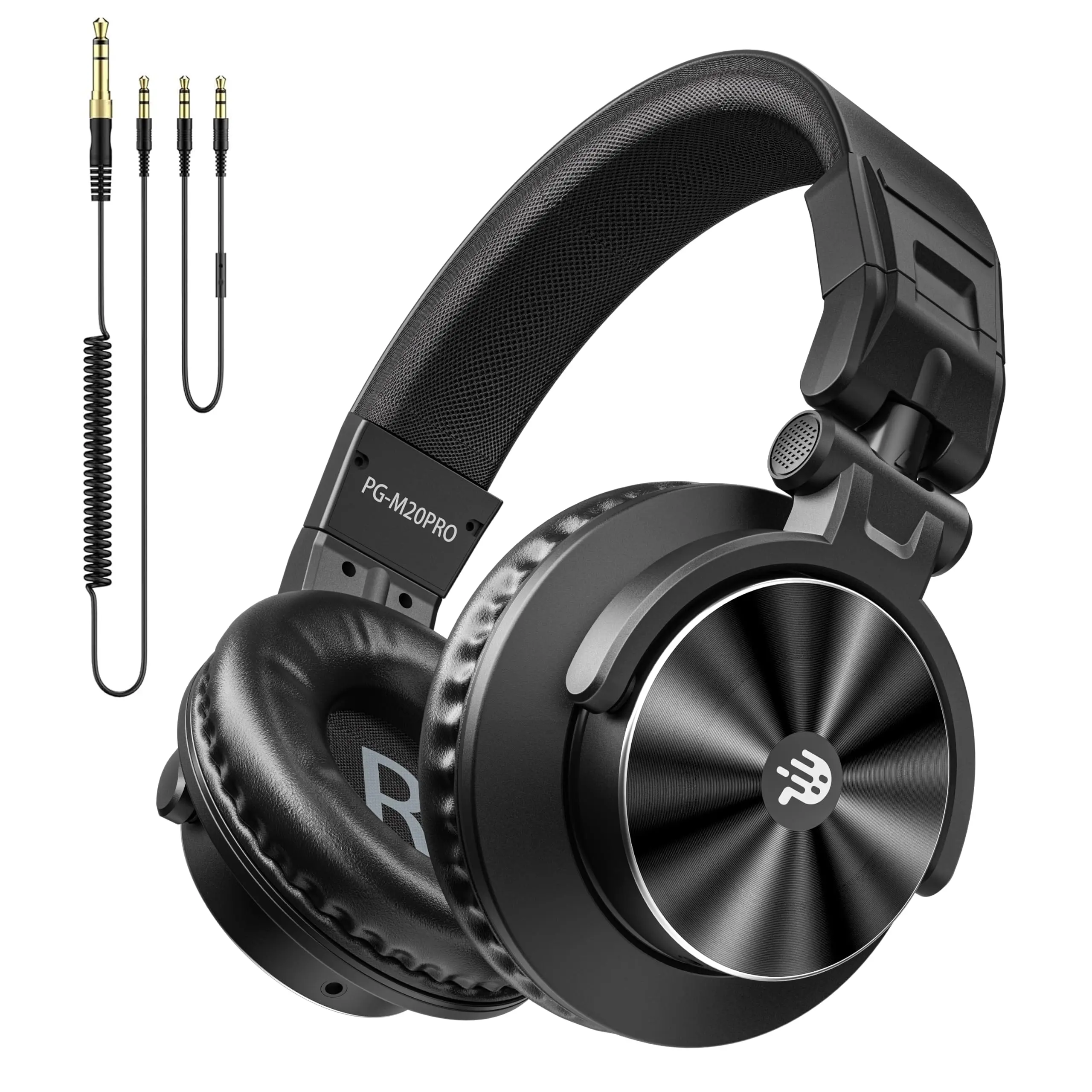 PUPGSIS Over-Ear High Quality Headphones - 50mm Professional Drivers, Stereo High-Resolution Sound Quality, Lightweight Universal Compatible Wired Headphones, 20kHz Frequency Response, 1/4"-to-3.5mm Jack for Recording, Mixing, Mobile Use