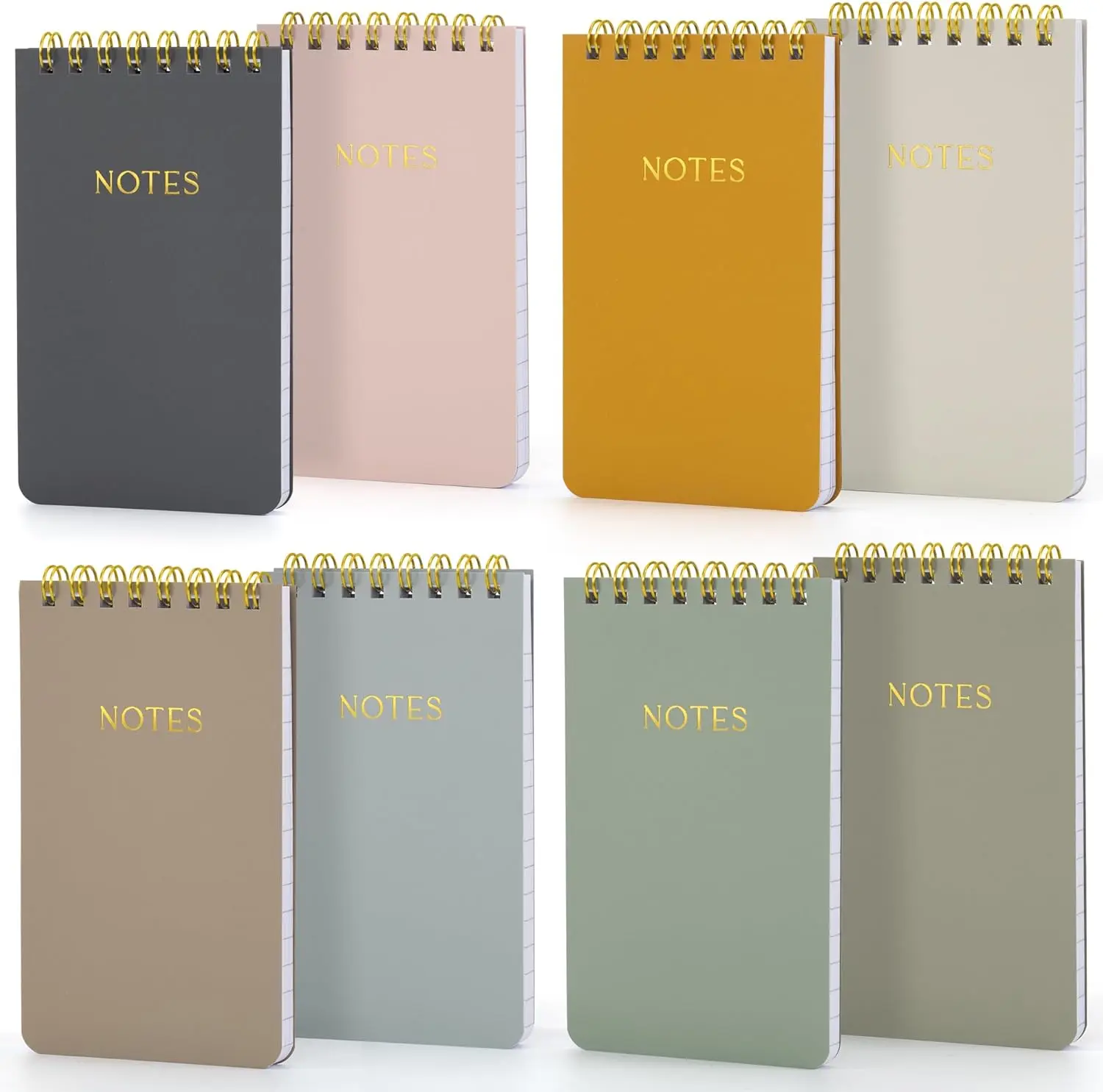 Aesthetic Pocket Notebooks Set of 8, 3x5 Palm-Sized Spiral Lined Notepads for Women, Double-Wired Bound, Assorted Colors, Color Coded, Cute, Pocket-Sized, Ideal for Organization & Productivity, Assorted Colors Notebooks, Color Coded Notebooks