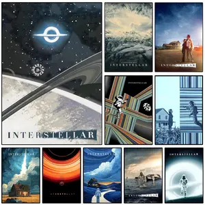 Classic Interstellar Poster Sticky Wall Art Printing Waterproof Modern Aesthetic Home Living Bedroom Decor Trendy Room Decoration Gift Durable High Quality