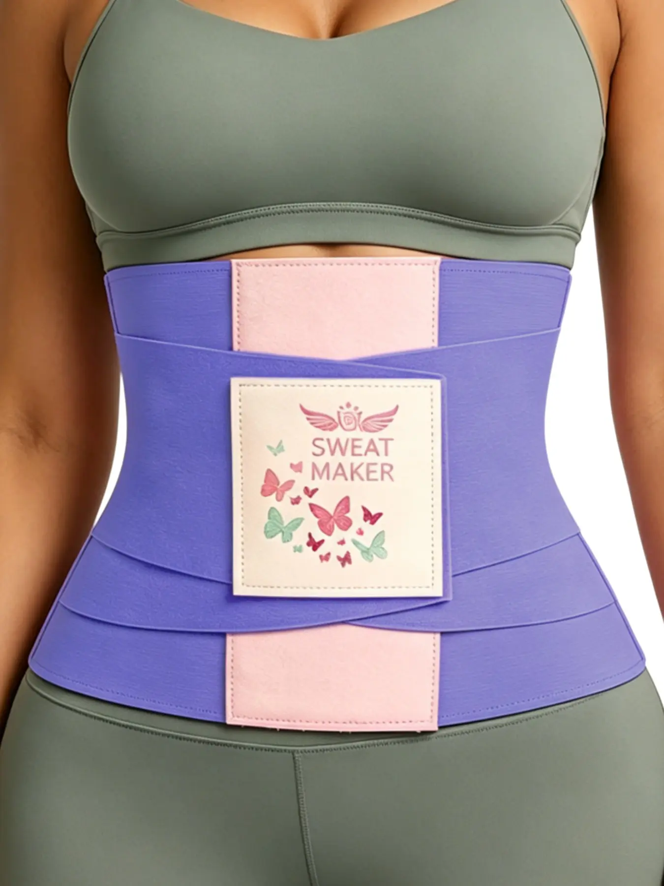 1 Count Waist Trainer Belt, Body Sculpting Belt for Women, Womenswear, Fajas, High Waist Cincher With Butterfly Print, Purple Waist Trimmer Corset Adjustable Velcro Loop, Tummy Control Slimmer Girdle, Compression Shapewear, Suitable For Daily, Sport, Yoga