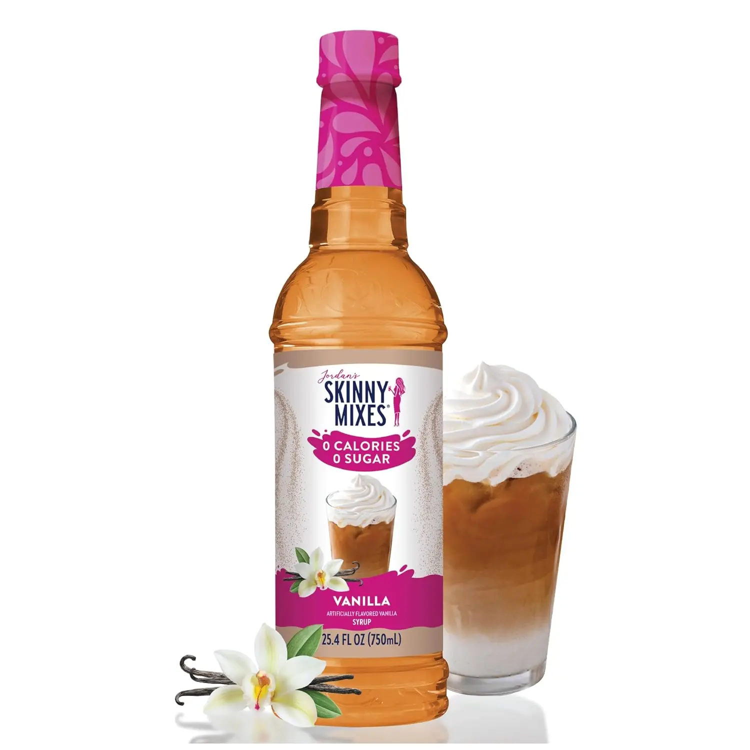 Sugar-Free Vanilla Coffee Syrup - 0-Calorie Beverage Mix for Lattes & Baking, Dairy/Gluten-Free, Kosher, 25.4 Fl Oz