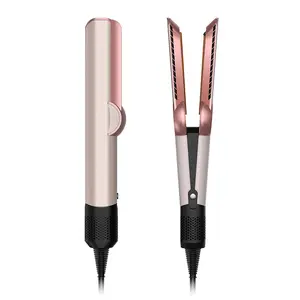 2-in-1 Ionic Hot Air Styling Brush - Fast Drying Electric Straightener & Curler, Multifunctional Blow Dryer for Salon Waves & Smooth Styles, Professional Negative Iron Technology Hair Styler for All Hair Types