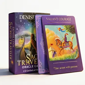 Sacred Traveler Oracle Deck, 52 Cards, Blends Elemental Energies with Sacred Concepts. Ideal for Meditation Practice, Energy Attunement, and Spiritual Release