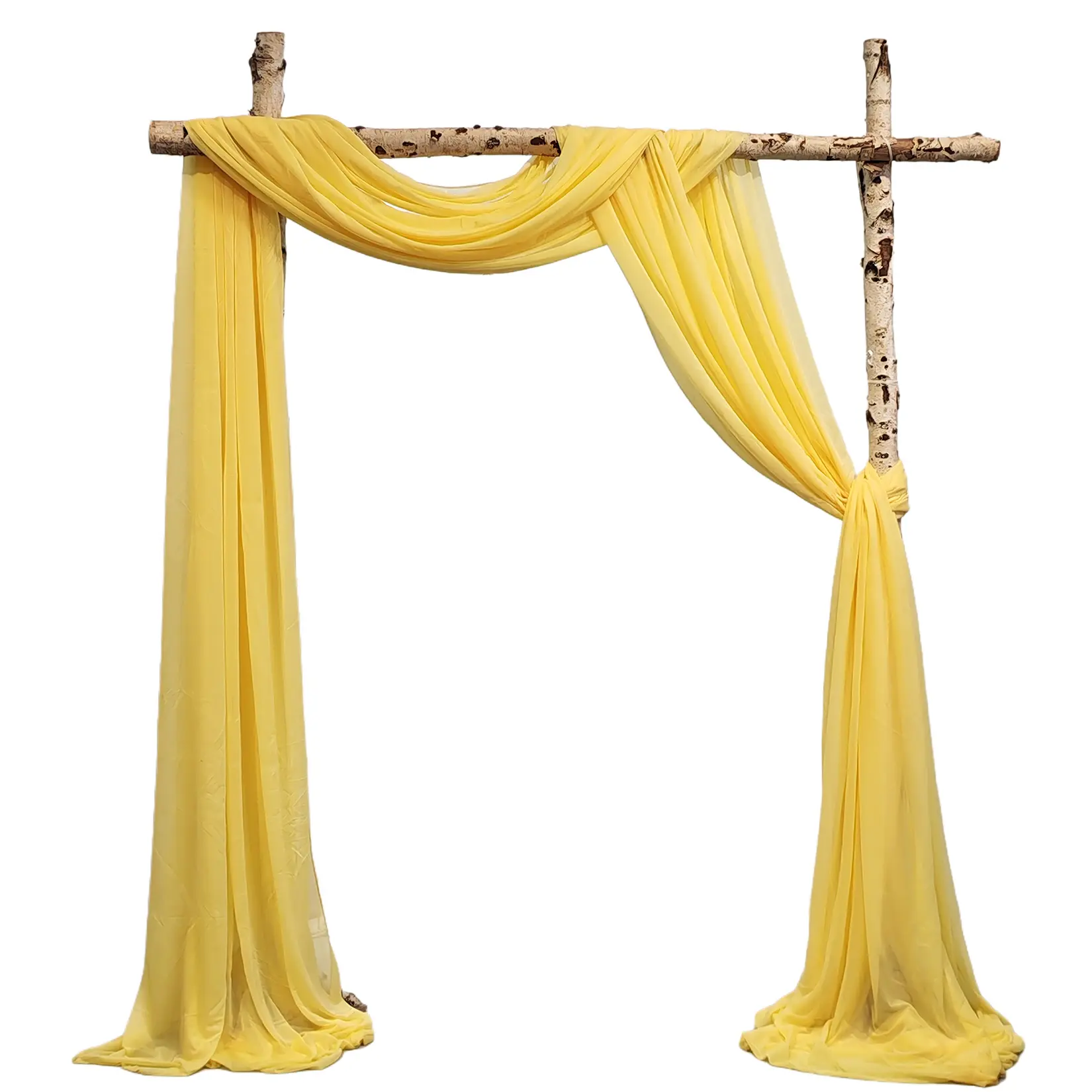 3 Panels Wedding Arch Draping Fabric - 2.5x19.5ft Premium Chiffon Drapery for Ceremony Arches, Receptions & Romantic Party Decor