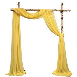 3 Panels Wedding Arch Draping Fabric - 2.5x19.5ft Premium Chiffon Drapery for Ceremony Arches, Receptions & Romantic Party Decor