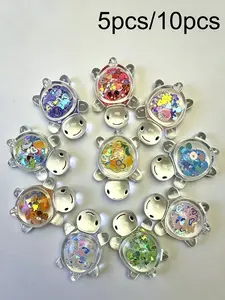 5pcs/10pcs Night Glow Turtle Decorations, Multicolor Glitter Turtle Ornaments, Indoor Outdoor Use, Party Festival Anime Home Decor, Fun Creative Accessories, Indoor Outdoor Decorative