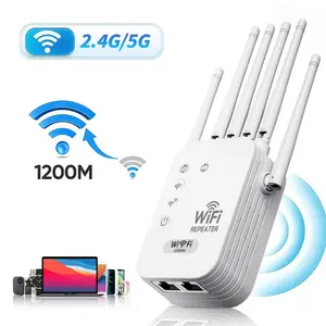 Dual Band WiFi Extender,5G/2.4G WiFi Booster,1200Mbps,WiFi Extenders Signal Booster for Home,WiFi Range Extender,Covers Up to 12,000 Sq.ft and 100 Devices,Wireless Booster,Internet Extender WiFi Booster,Repeater & Ethernet Port