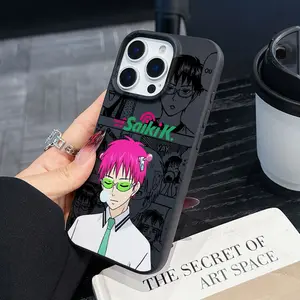 Hot-Blooded Artistic Style Anime Pink Hair SaikiK Phone Case for iPhone 16 15 14 13 12 Mini 11 Pro Max X XR XS Max 8 7 Plus Matte TPU Soft Case Back Cover Business Luxury High-End Creative