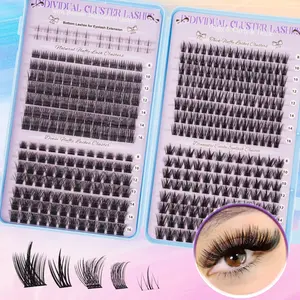 Cluster False Lash Extensions, Natural Look, Lightweight and Fine Effect, Ideal for Makeup, Cosplay, Home Use, D Curl, Dense Style
