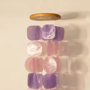 Capiz Shell Windchime- Pink & Purple