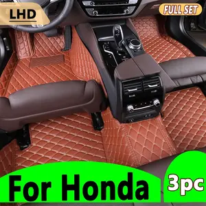Car floor mats suitable for Honda Civic、Crv、Fit、City、Accord 、Civic G9、Jazz, Anti slip, wear-resistant, easy to clean PU leather car mats, car interior accessories, not sold in the UK