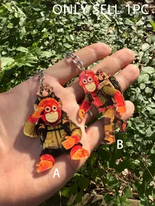 Acrylic 2D Flat Hiking Monkey Keychain, Cute Cartoon Design, Lightweight and Thin, Perfect Gift for Hikers, Summer Travel Souvenir