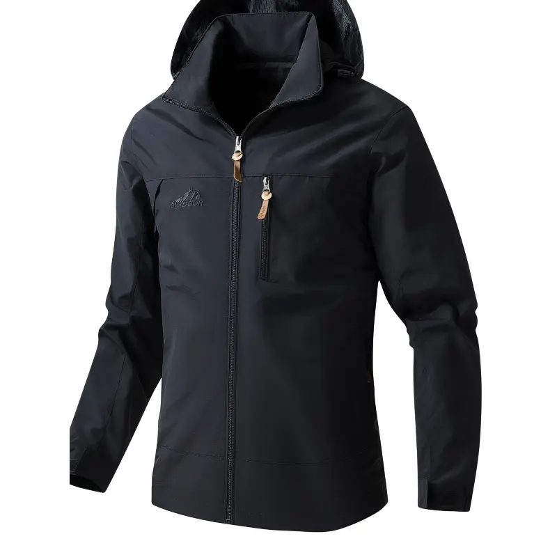 Waterproof Storm Chaser Jacket - Windproof and Breathable Hooded Windbreaker with Multiple Pockets, Coats and Hem for Ultimate Comfort, Perfect for Spring and Fall Outdoor Enthusiasts, Hiking, Camping, and Cycling Activities  aesthetic raincoa Menswear  a
